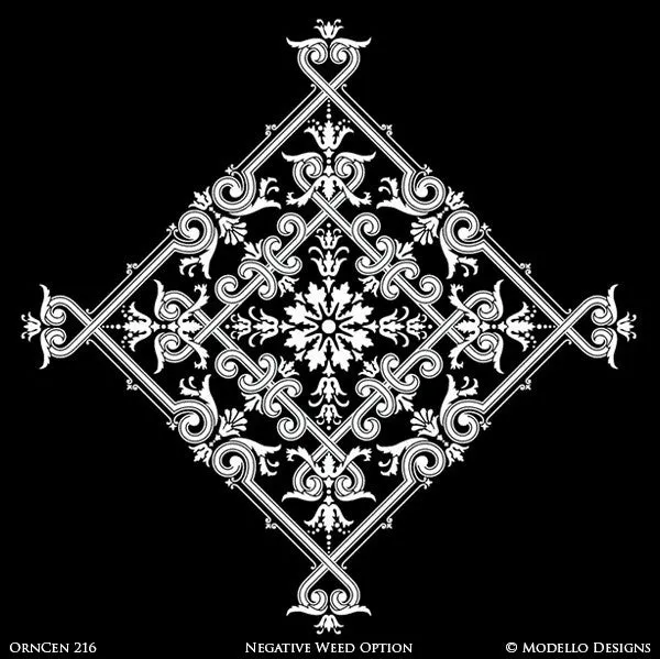 OrnCen216 Custom Medallion Stencil