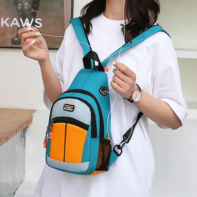 Oxford Sport Backpack Shoulder Bags with USB Design