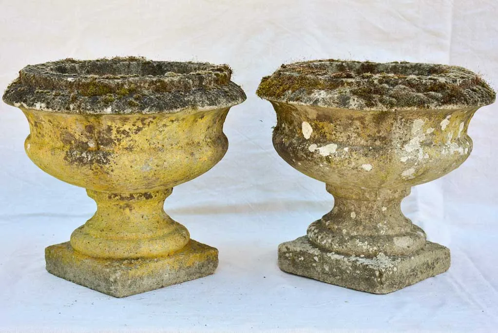 Pair of early 20th century French garden urns - Medici form 13½"