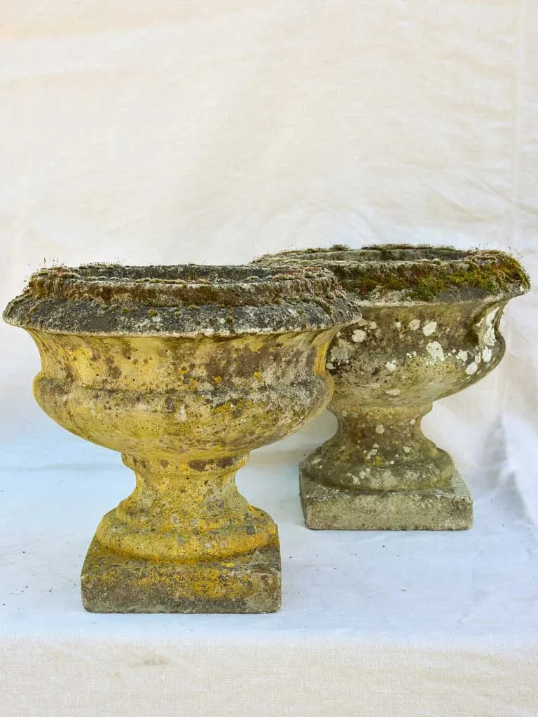 Pair of early 20th century French garden urns - Medici form 13½"