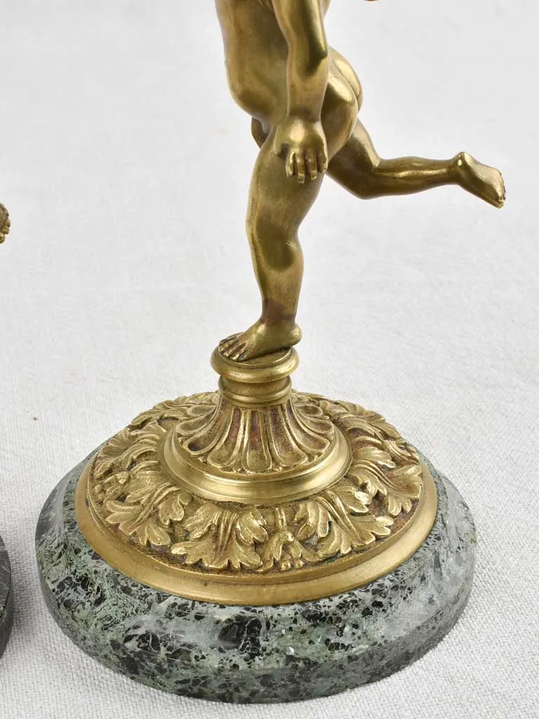 Pair of Napoleon III angel candlesticks - bronze 10¼"