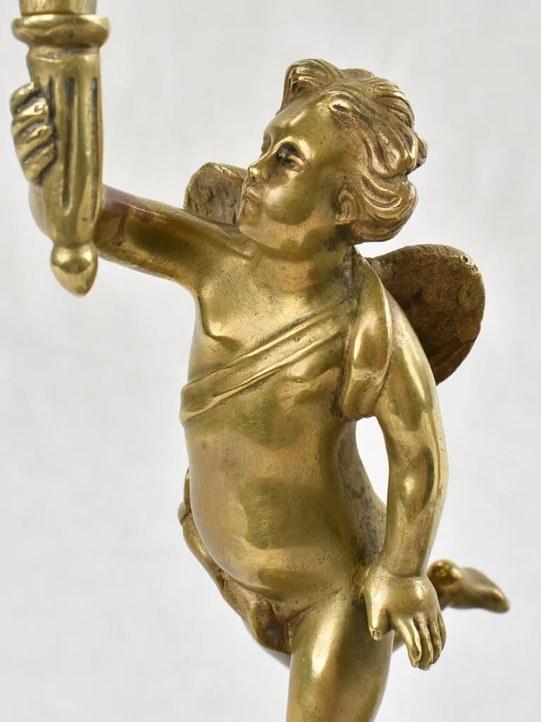 Pair of Napoleon III angel candlesticks - bronze 10¼"