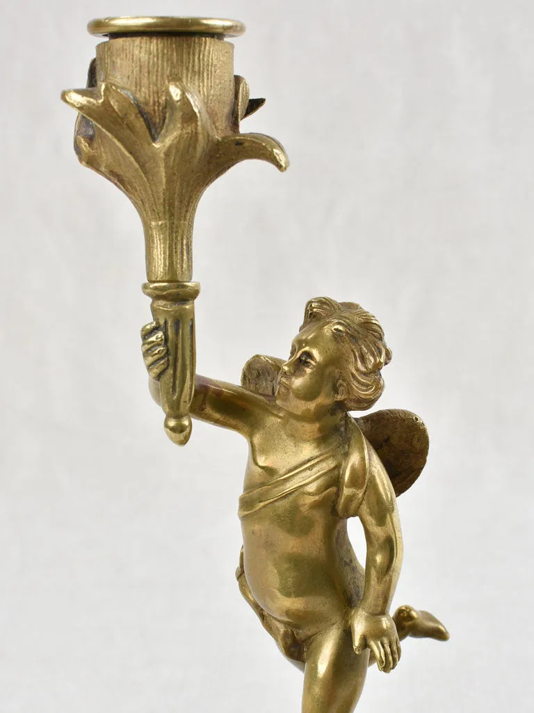 Pair of Napoleon III angel candlesticks - bronze 10¼"