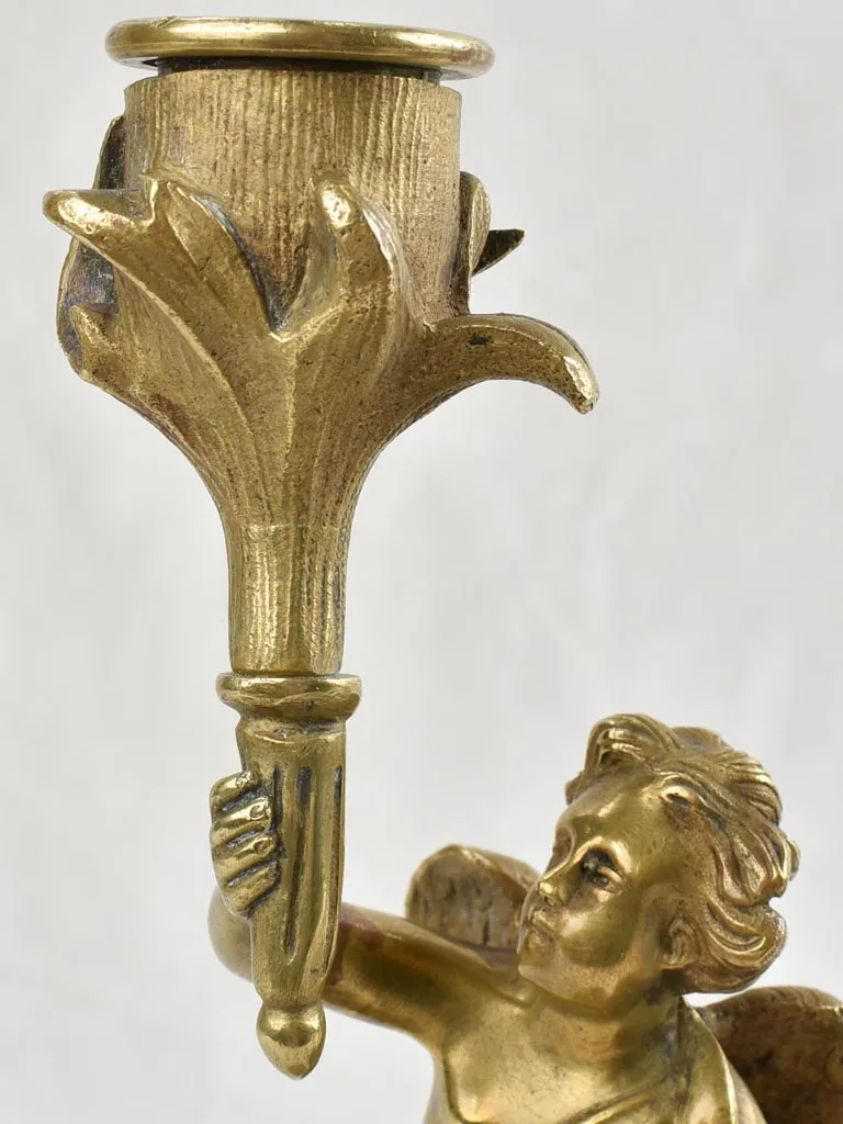 Pair of Napoleon III angel candlesticks - bronze 10¼"