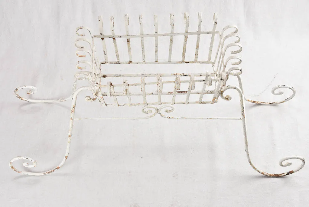 Pair of plant stands - wrought iron with white patina 48½"