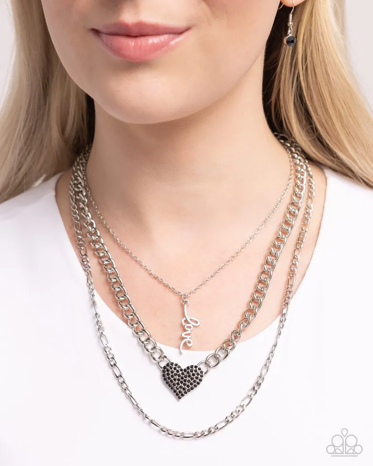 Paparazzi Necklace ~ Luxurious Love - Black