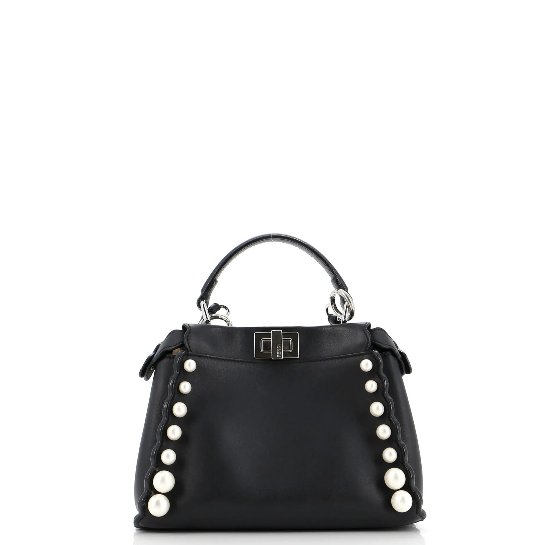 Peekaboo Bag Pearl Embellished Leather Mini