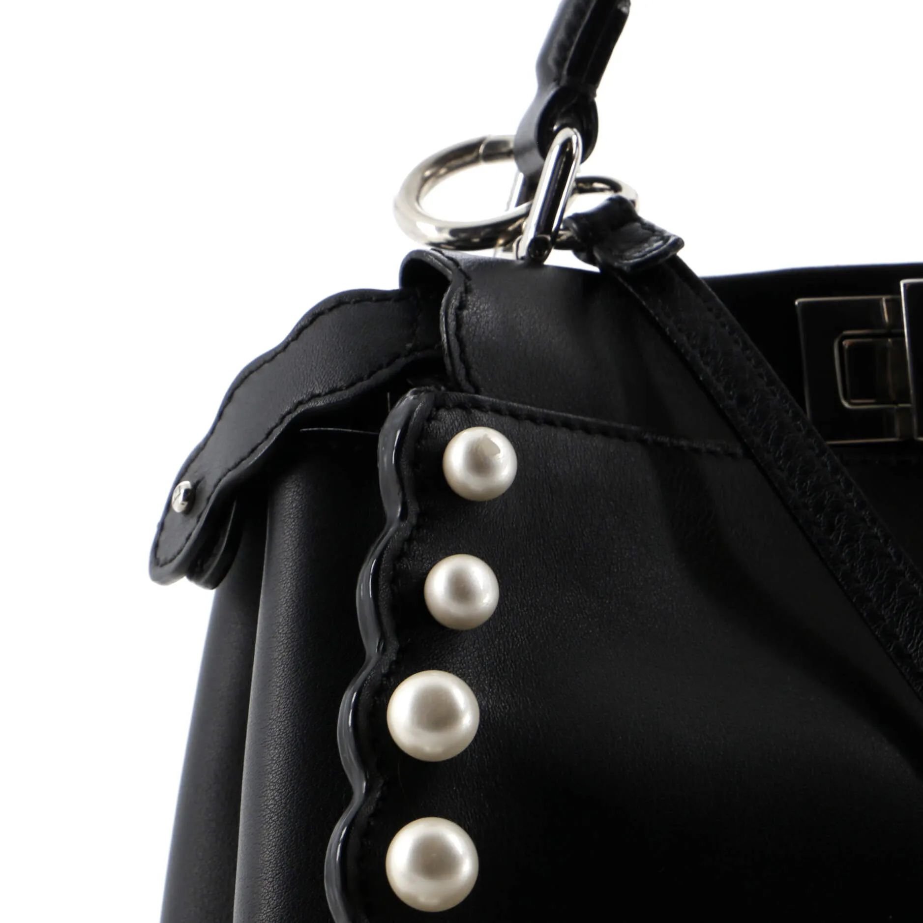 Peekaboo Bag Pearl Embellished Leather Mini