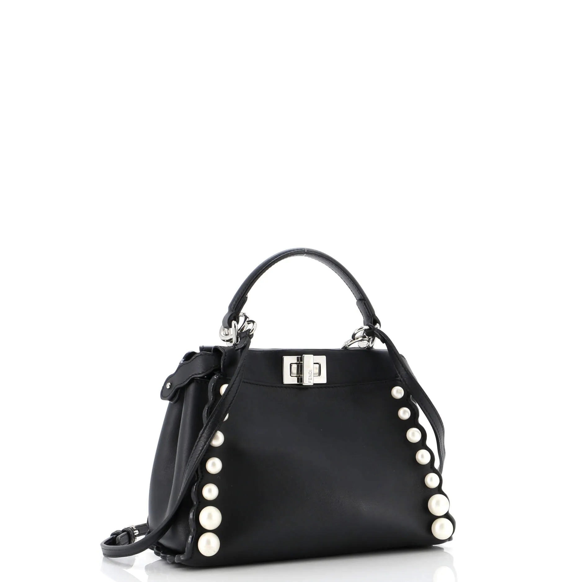 Peekaboo Bag Pearl Embellished Leather Mini