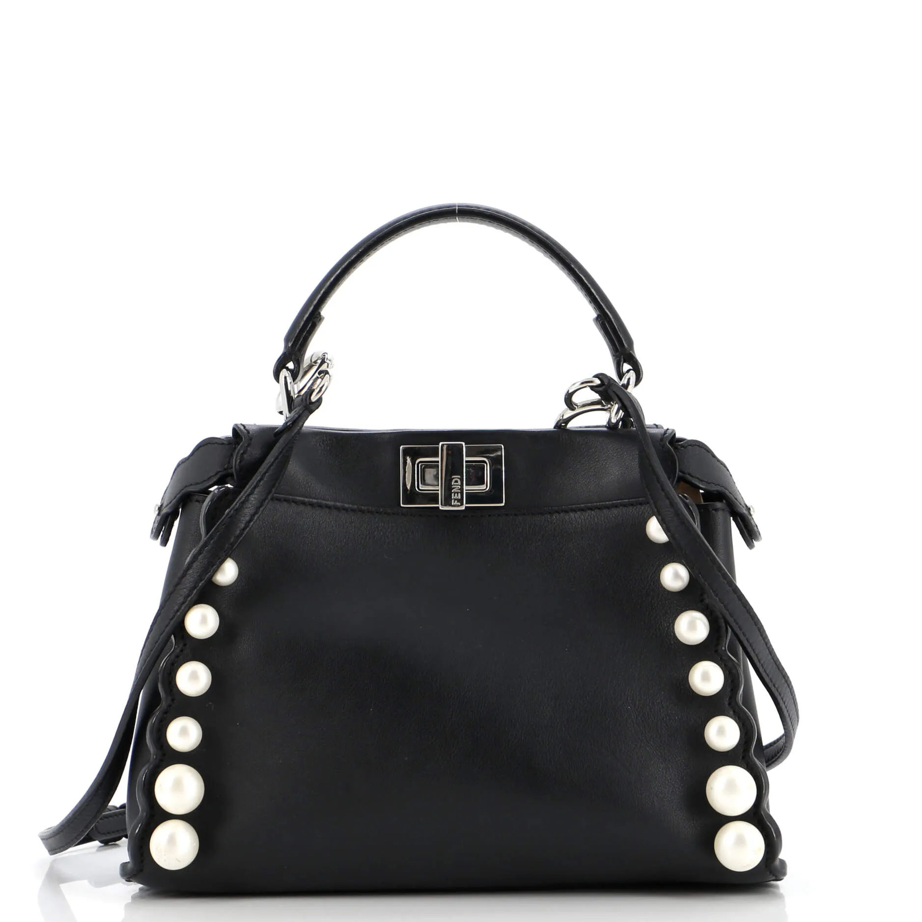 Peekaboo Bag Pearl Embellished Leather Mini