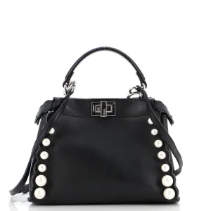 Peekaboo Bag Pearl Embellished Leather Mini