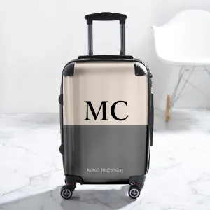 Personalised Suitcase | Colourblock in Vanilla   Smoke