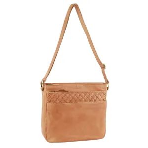 Pierre Cardin Leather Embossed Cross body Bag - Apricot