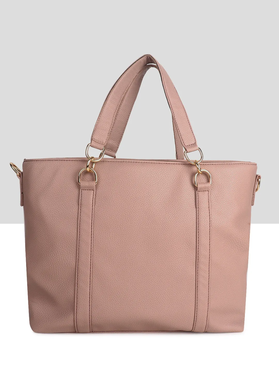 Pink Synthetic Leather Shoulder Bag for Women