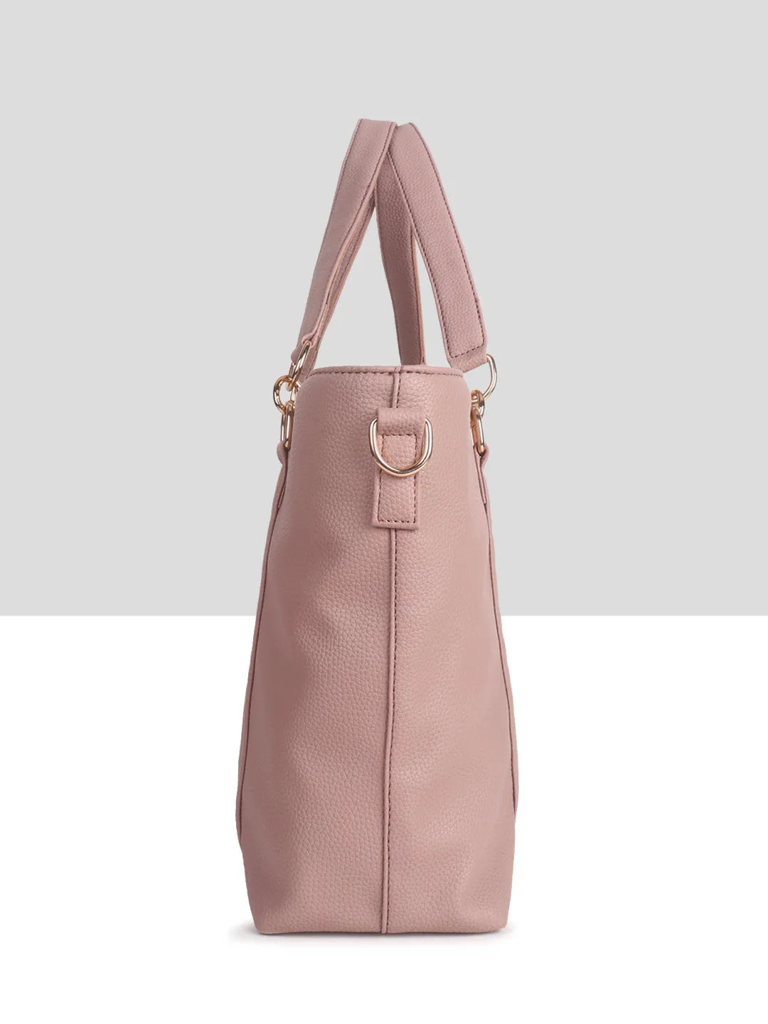 Pink Synthetic Leather Shoulder Bag for Women