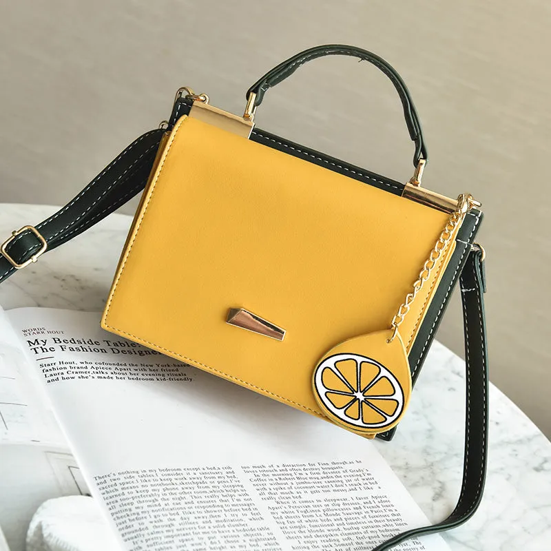 Pink Yellow Shoulder Hand Bag