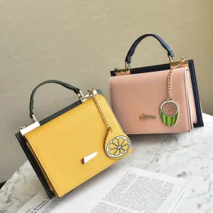 Pink Yellow Shoulder Hand Bag