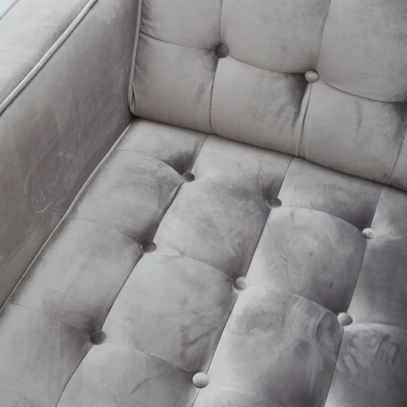 Puerto Grey Velvet Luxurious Sofa / Lounge Armchair