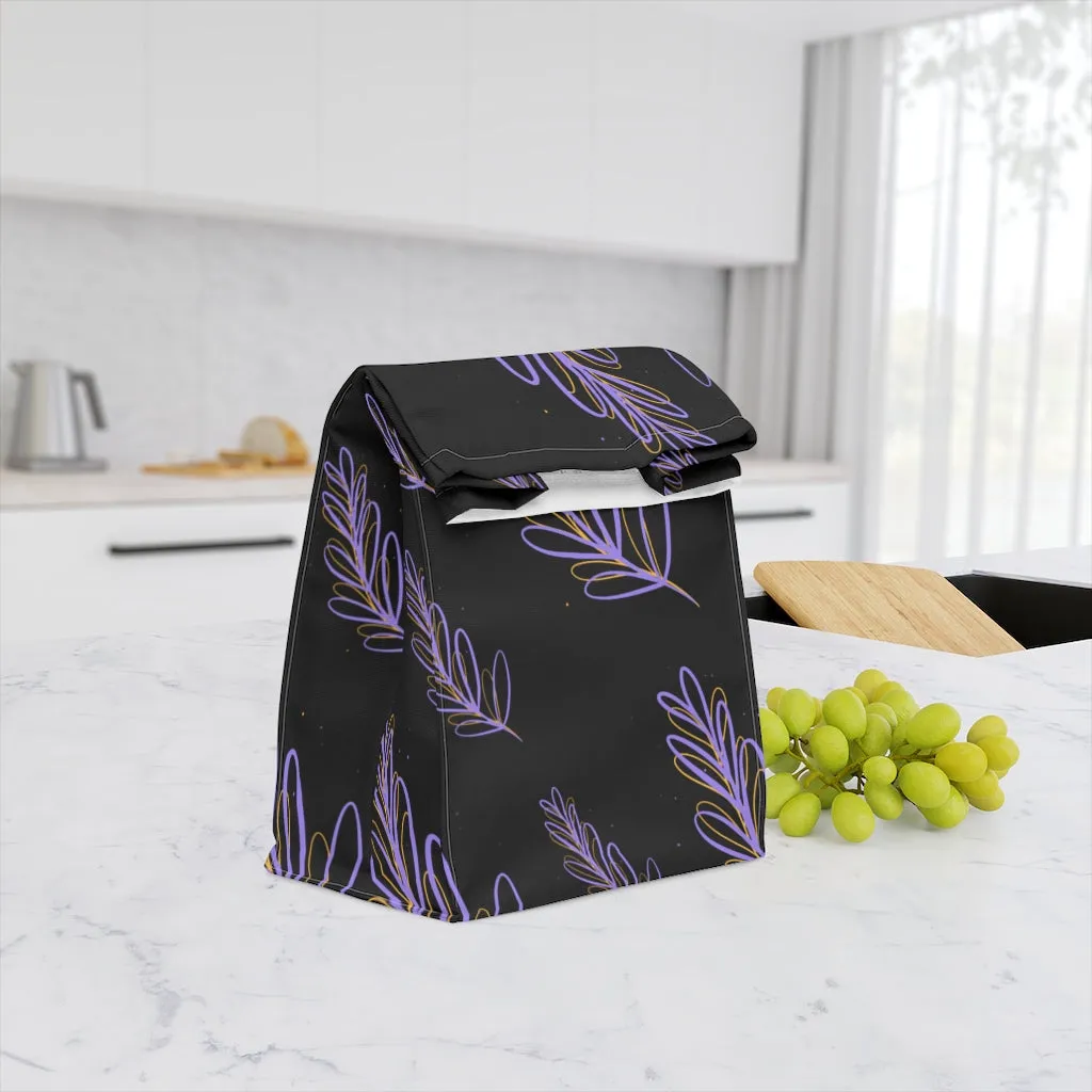 purple leaf Polyester Lunch Bag