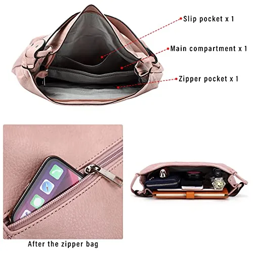 Purse for Women Convertible Backpack Purses and Handbags Crossbody Shoulder Bag - Pink