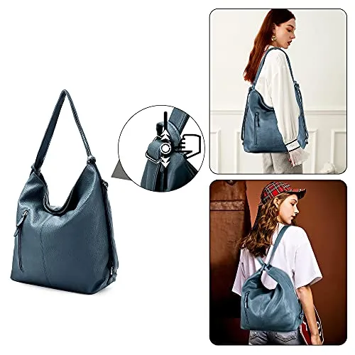 Purse for Women Convertible Backpack Purses and Handbags - Dark Blue