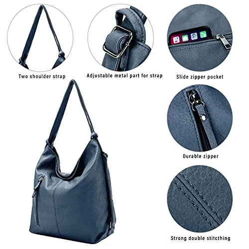 Purse for Women Convertible Backpack Purses and Handbags - Dark Blue