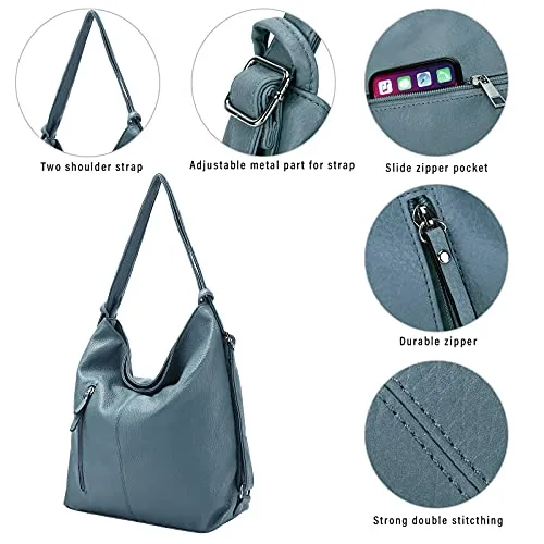 Purse for Women Convertible Backpack Purses and Handbags - Light Blue