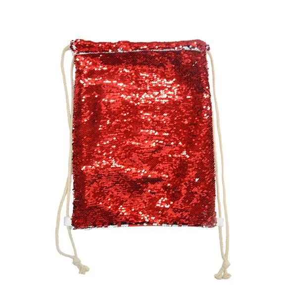 Red Sequin drawstring bag - 34 x 45 cm