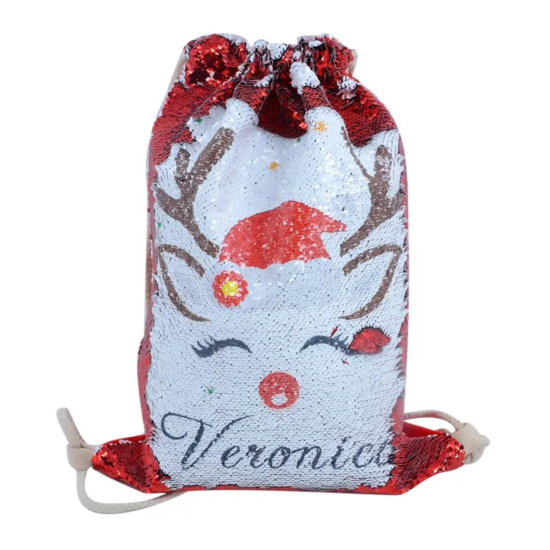 Red Sequin drawstring bag - 34 x 45 cm