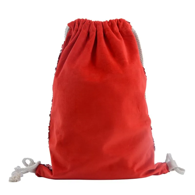 Red Sequin drawstring bag - 34 x 45 cm