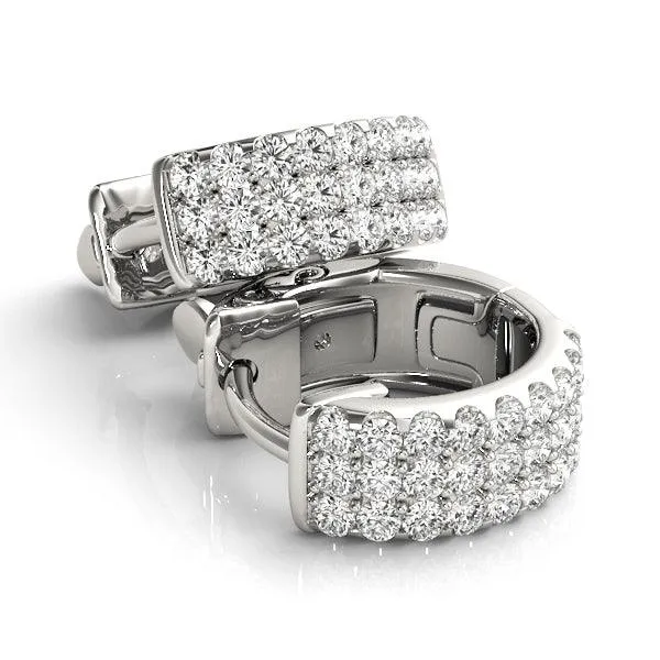 Sahara - Luxurious Three-row Diamond Huggies  0.50ct