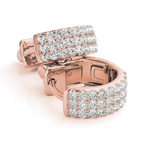 Sahara - Luxurious Three-row Diamond Huggies  0.50ct