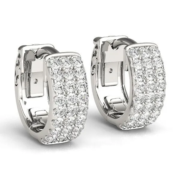 Sahara - Luxurious Three-row Diamond Huggies  0.50ct
