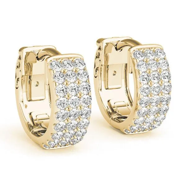Sahara - Luxurious Three-row Diamond Huggies  0.50ct