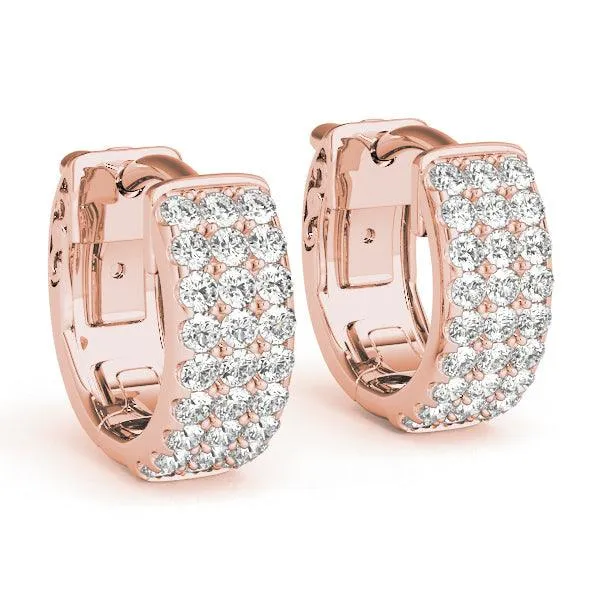 Sahara - Luxurious Three-row Diamond Huggies  0.50ct