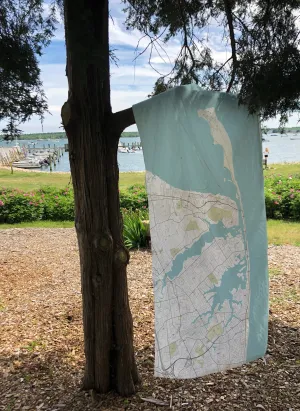 Sandy Hook to Long Branch, NJ Sea Glass Map Quick Dry Towel