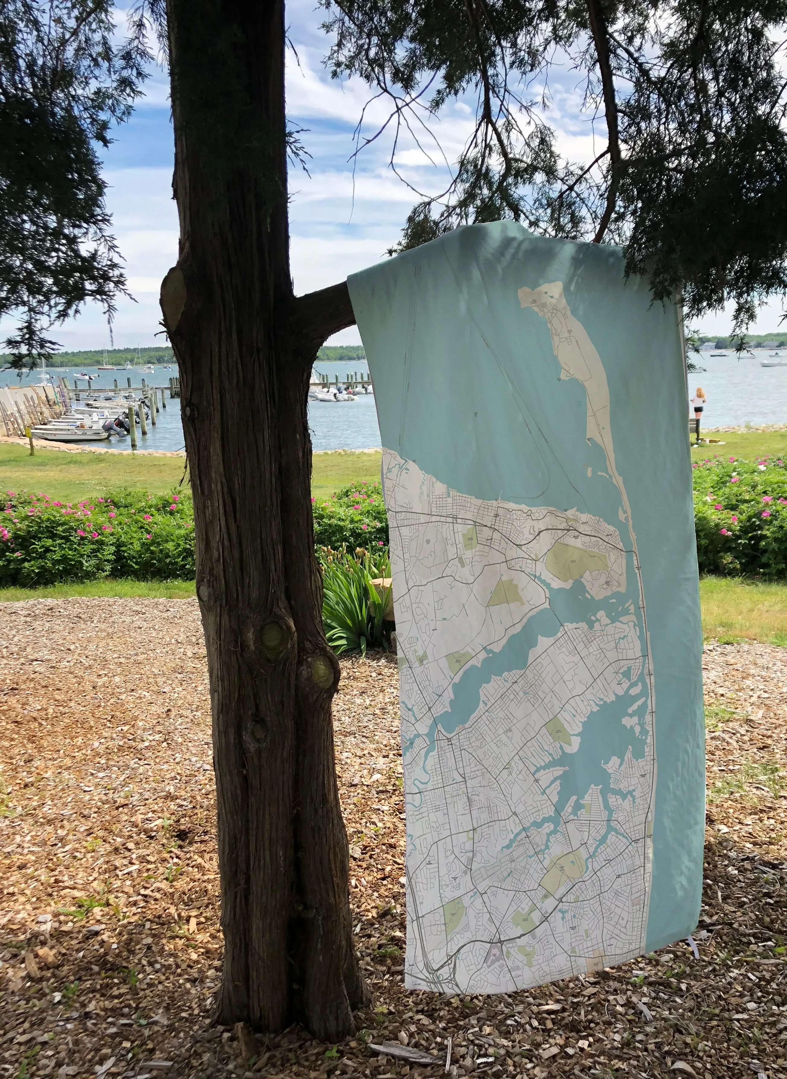 Sandy Hook to Long Branch, NJ Sea Glass Map Quick Dry Towel