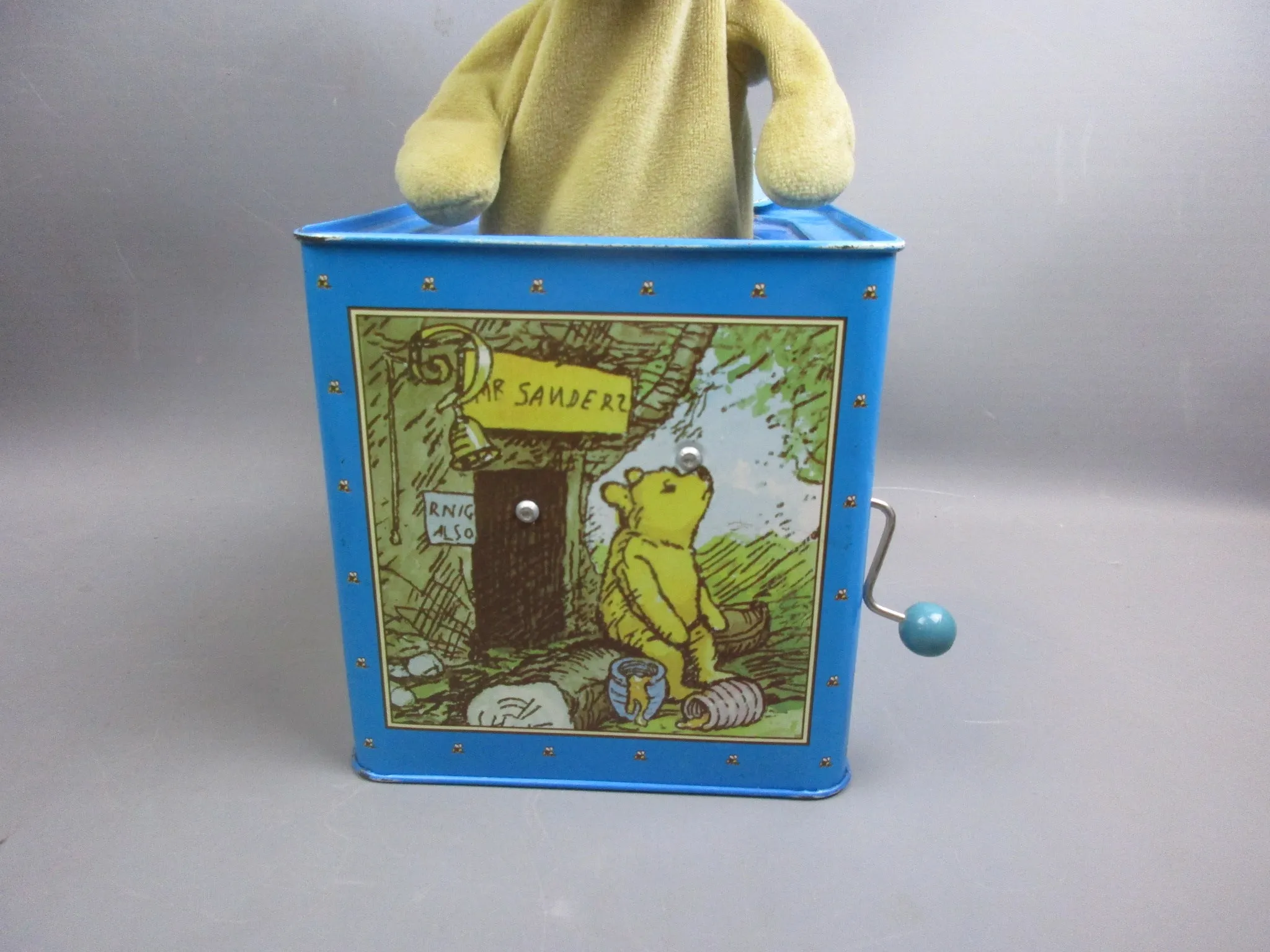 Schylling Winnie The Pooh Tin Jack In The Box Toy Vintage c1990