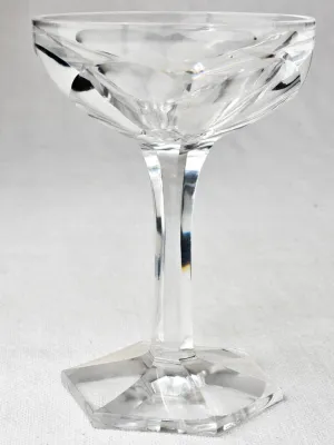 Set of 12 French crystal Champagne coups - 19th century