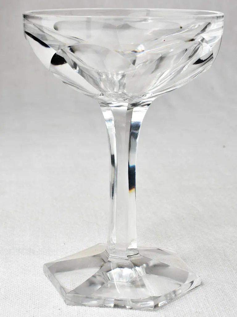 Set of 12 French crystal Champagne coups - 19th century