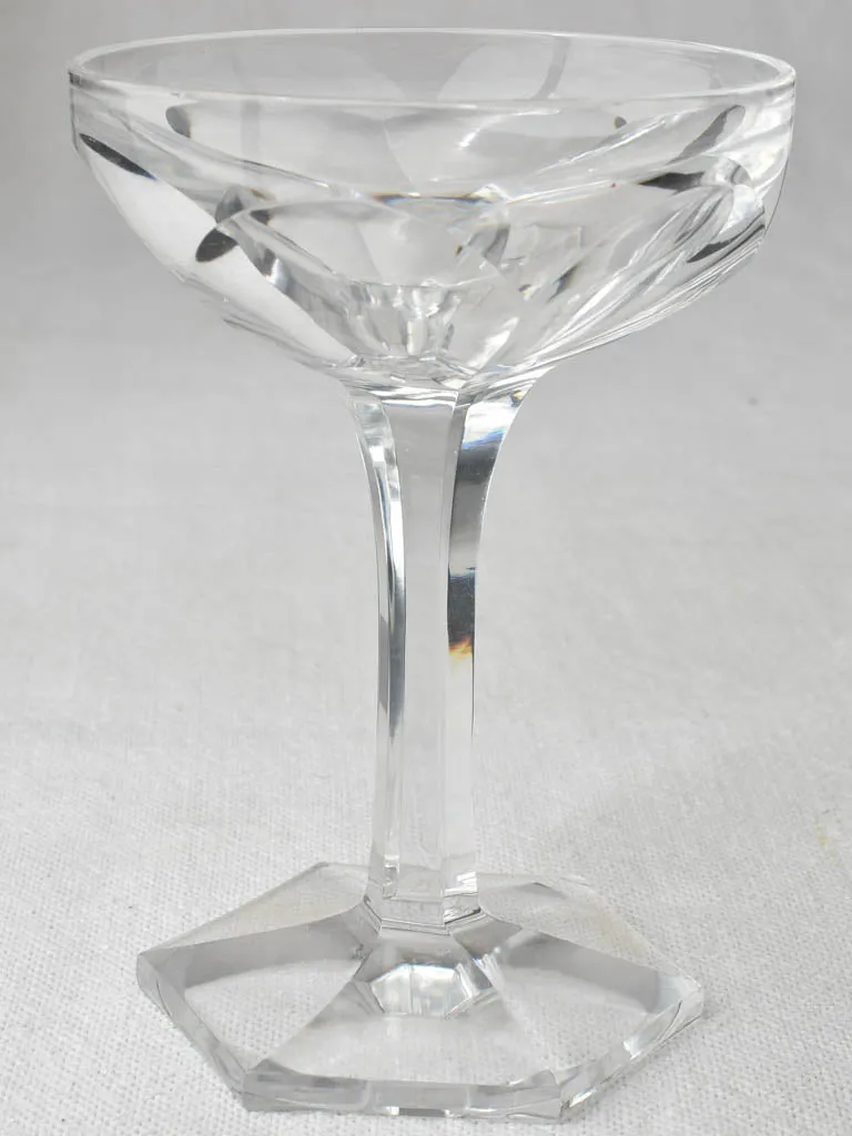 Set of 12 French crystal Champagne coups - 19th century