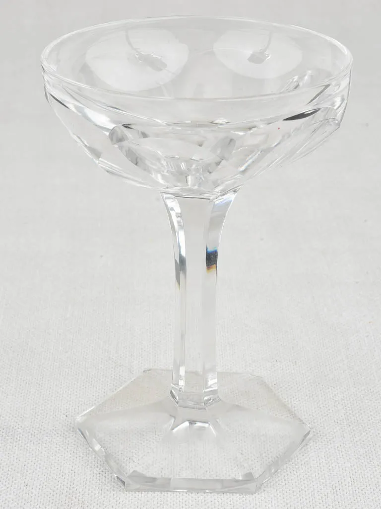 Set of 12 French crystal Champagne coups - 19th century