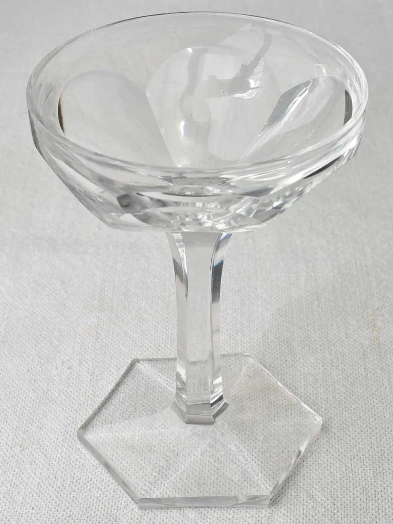 Set of 12 French crystal Champagne coups - 19th century