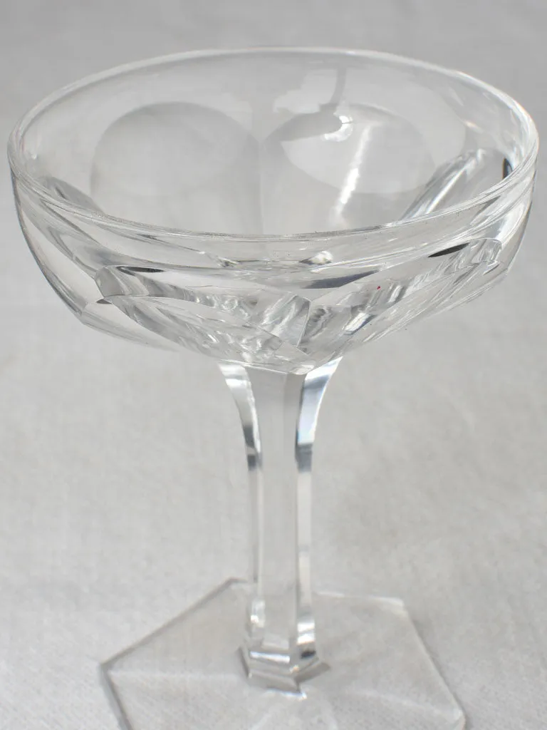 Set of 12 French crystal Champagne coups - 19th century