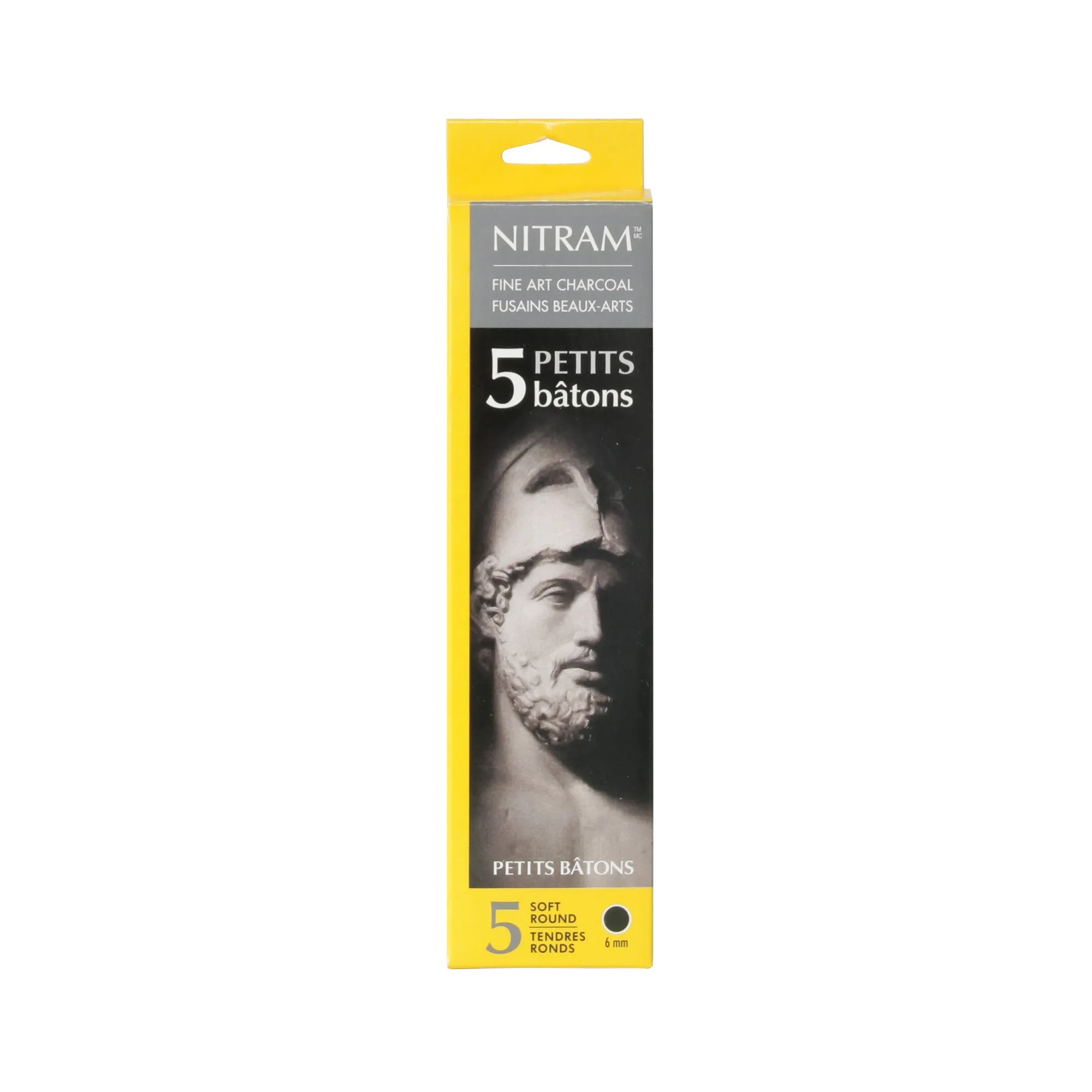 Set of 5 Fine Art Charcoal Sticks – Small, 6 mm