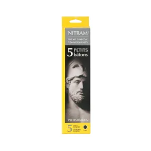 Set of 5 Fine Art Charcoal Sticks – Small, 6 mm