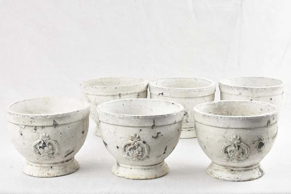 Set of 6 vintage cachepots - plaster 6¾"