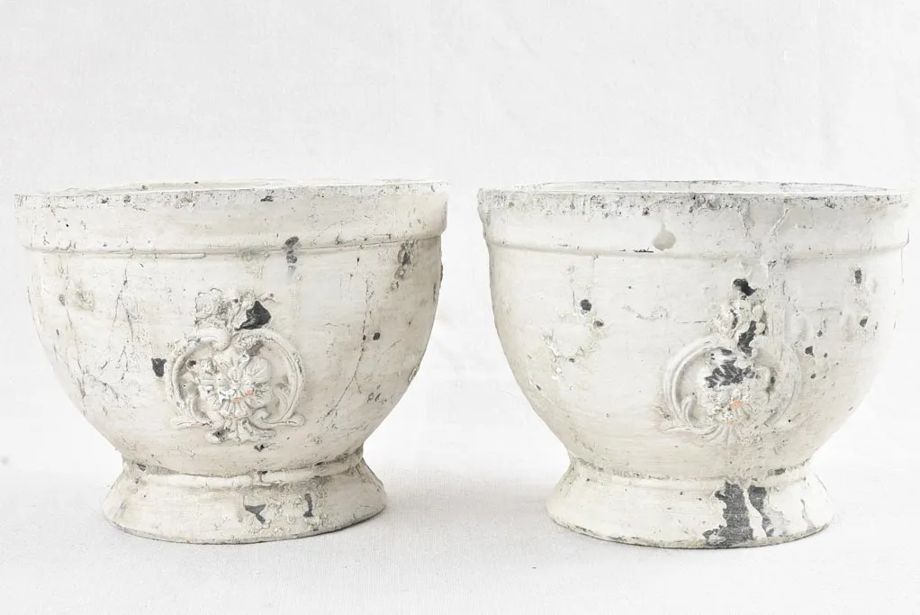 Set of 6 vintage cachepots - plaster 6¾"