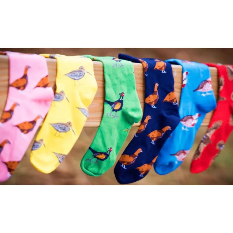 Shuttle Socks - Navy Standing Grouse UK 8-12