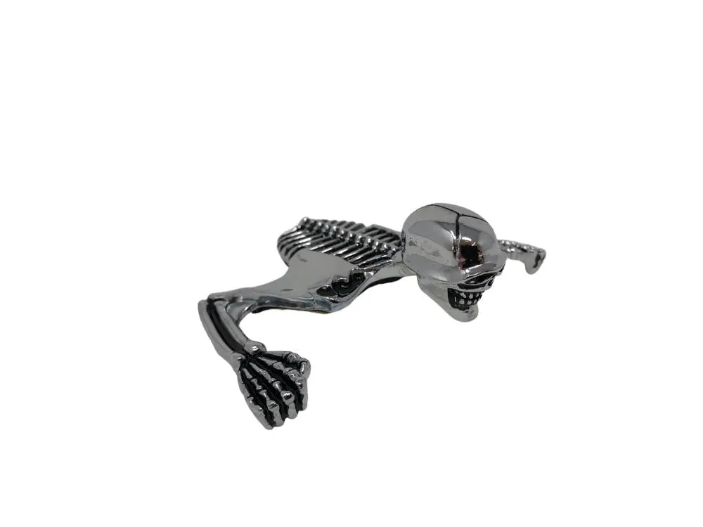 Skeleton Skull Chrome Statue Fender/Visor Ornament - L - Highway Hawk H66-071